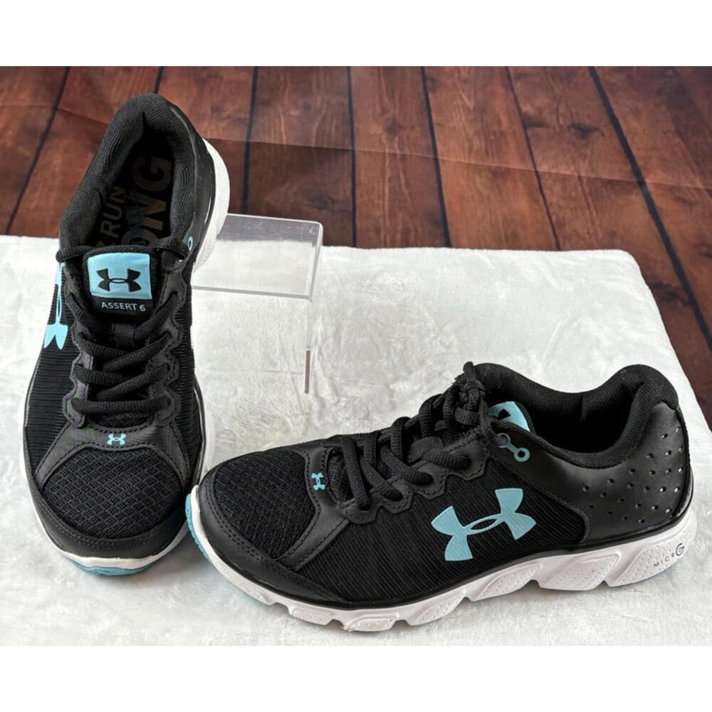 Under Armour Micro G Assert 6 Women Black Running Shoes Sz 7.5